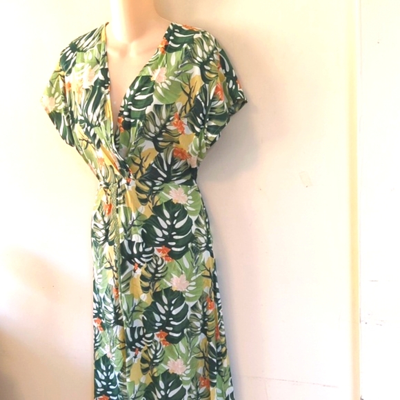 American & Beyond Tropical Flowers High Low Maxi Dress XS - Picture 3 of 16